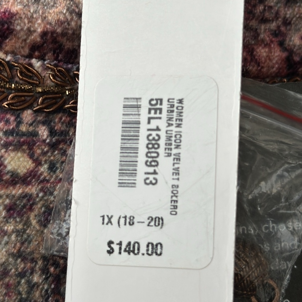 Soft Surroundings NWT Icon Velvet Bolero Urbina Umber Coat Jacket Size Xl - Picture 10 of 10